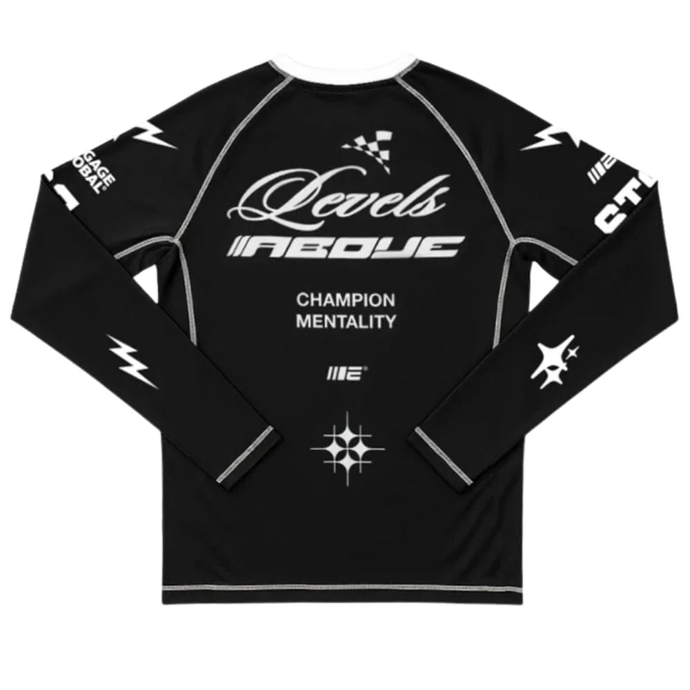 Engage Pit Crew Long Sleeve Rashguard Black/White - Image 3