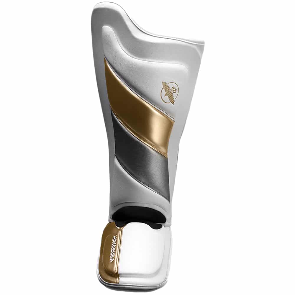 Hayabusa T3 Striking Shin Guards White/Gold - Image 2