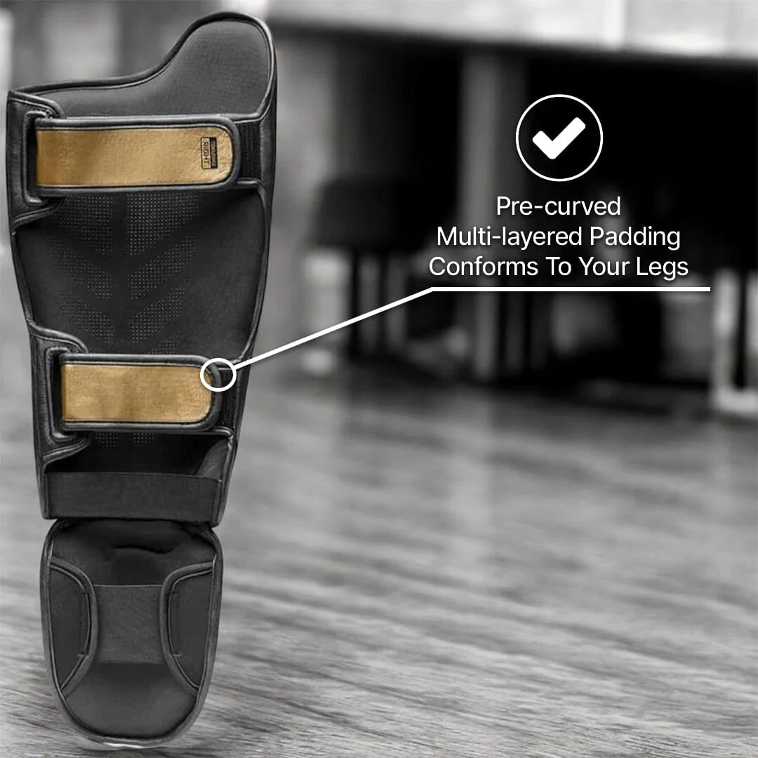 Hayabusa T3 Striking Shin Guards White/Gold - Image 8