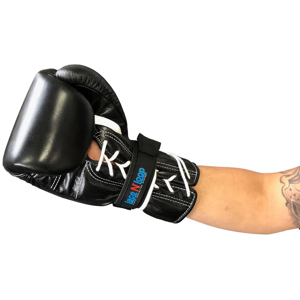 Lace n Loop Boxing Glove Strap Black - Image 2