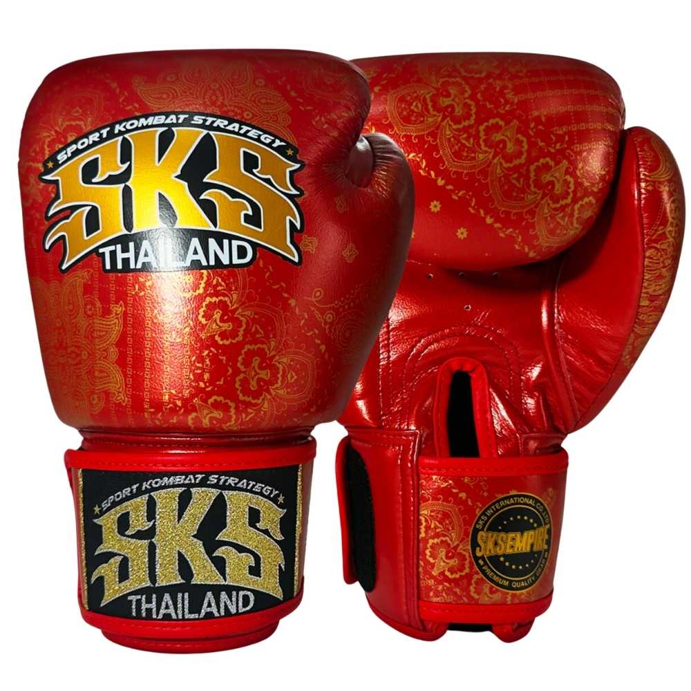 SKS Bandana Muay Thai Gloves Metallic Red