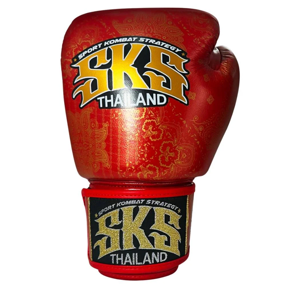 SKS Bandana Muay Thai Gloves Metallic Red - Image 2