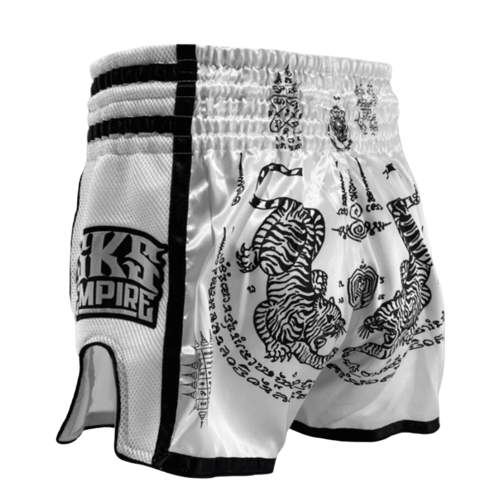 SKS White Sakyant Muay Thai Shorts - Image 6