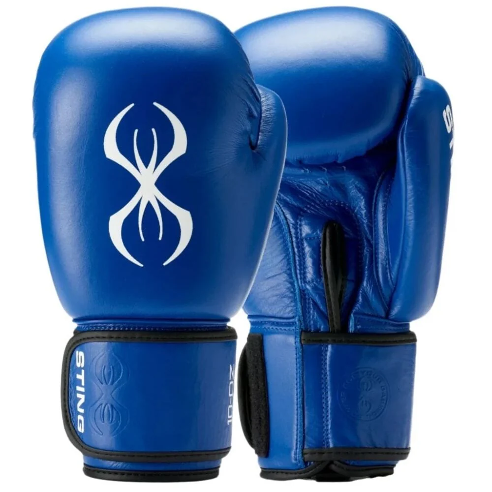 Sting Competition Leather Boxing Gloves IBA Approved Blue
