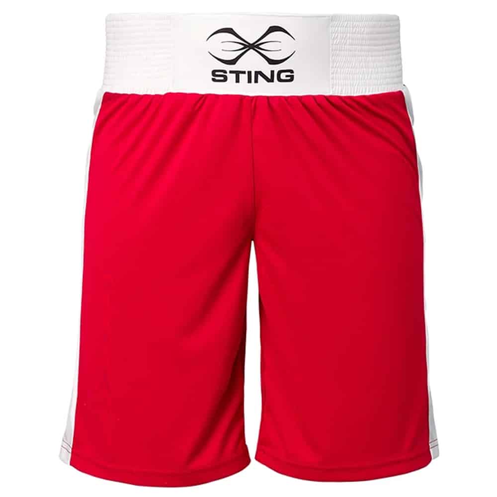 Sting Junior Unisex Mettle Boxing Shorts IBA Approved Red